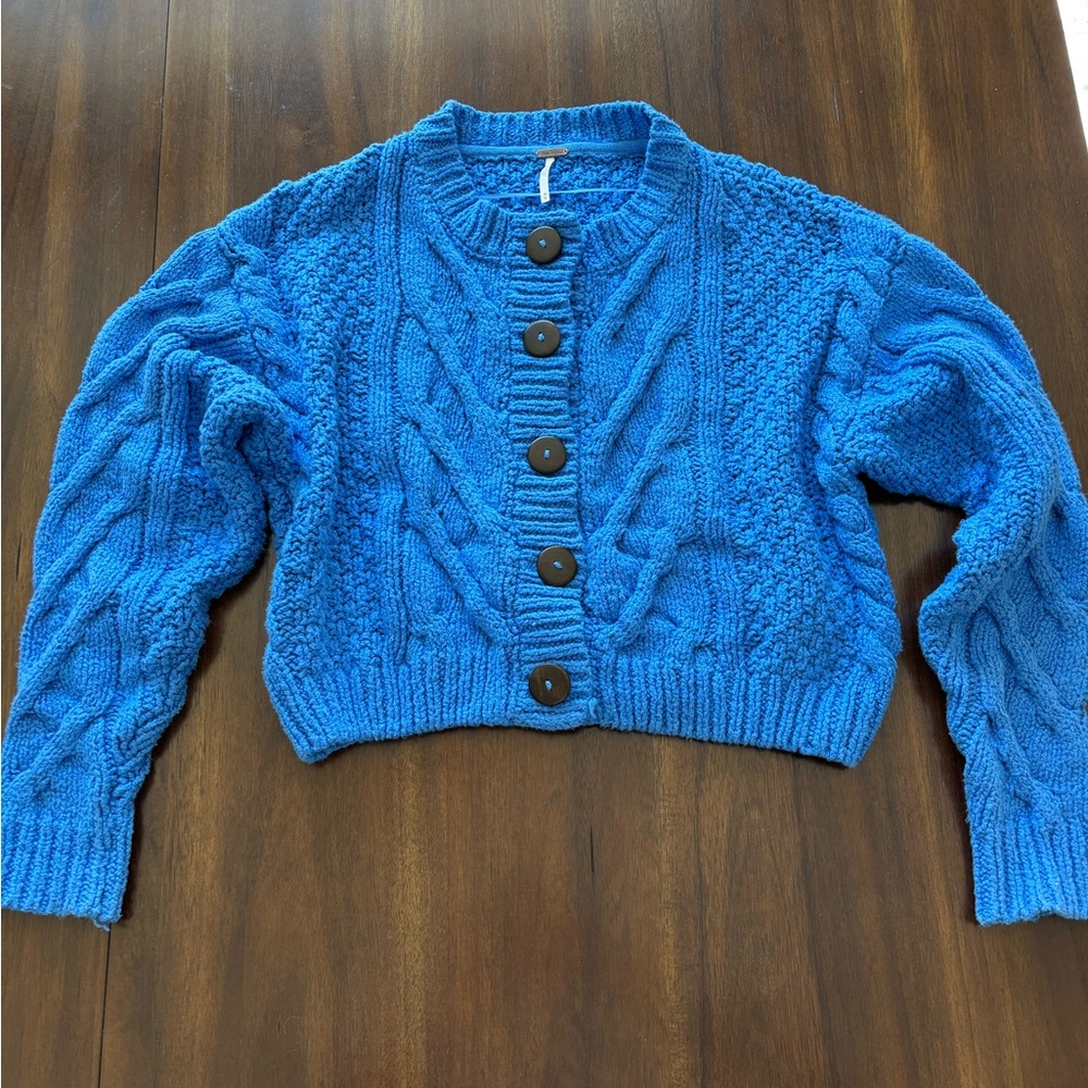 Free People Cable Knit Cardigan